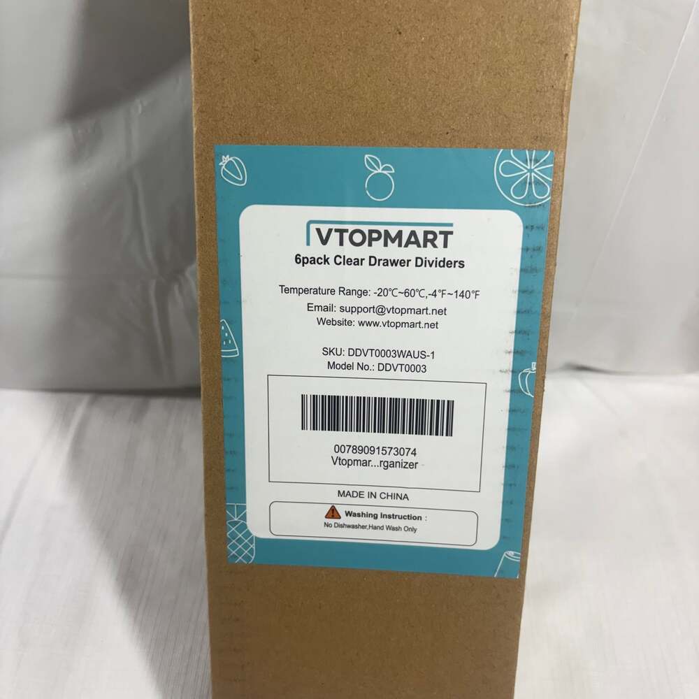 Clear Drawer Dividers 6-Pack Adjustable Kitchen Organizer DDVT0003